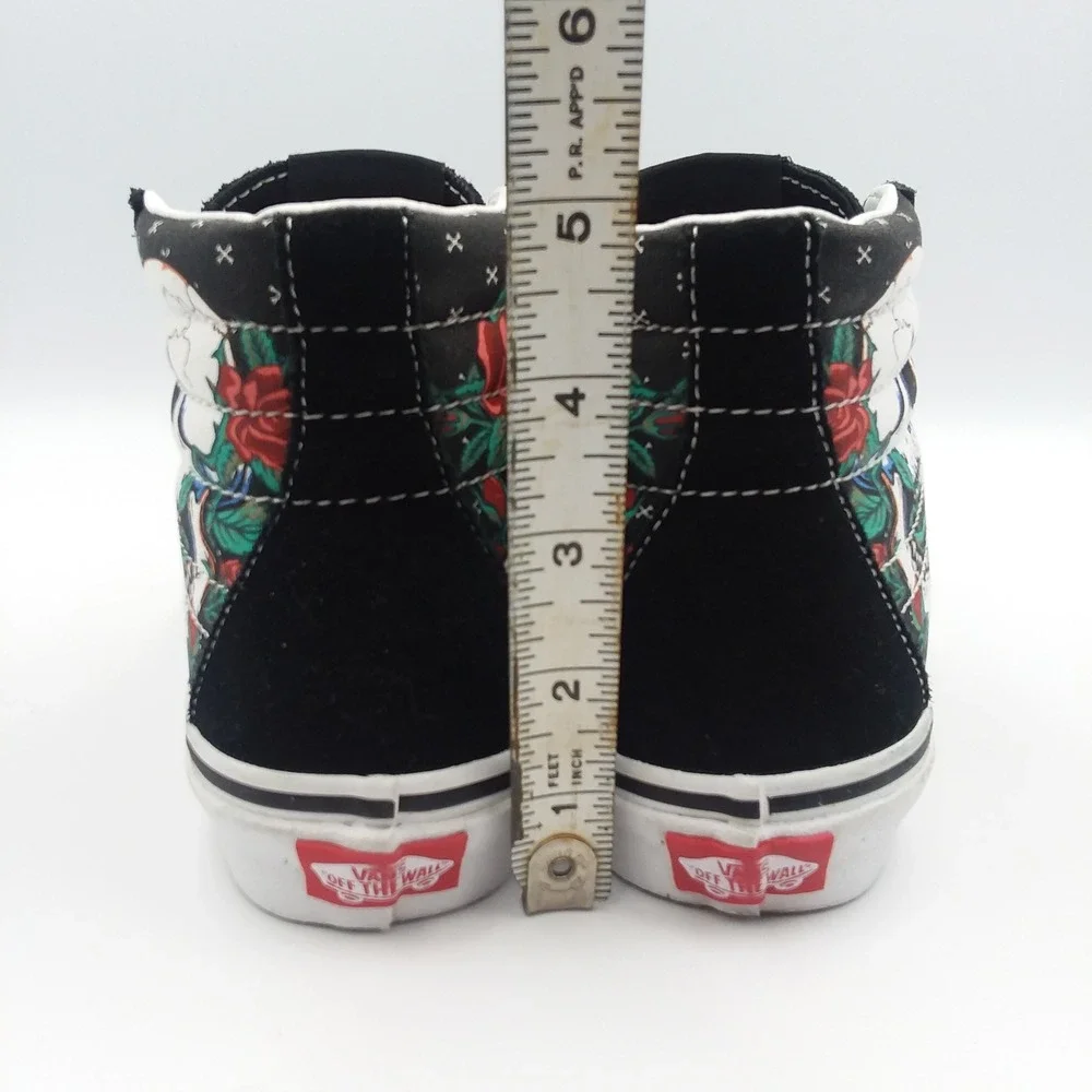 Vans Sk8-Hi Skull Rose Black High Top Sneakers Shoes US Women's 5 / Men's‎ 3.5